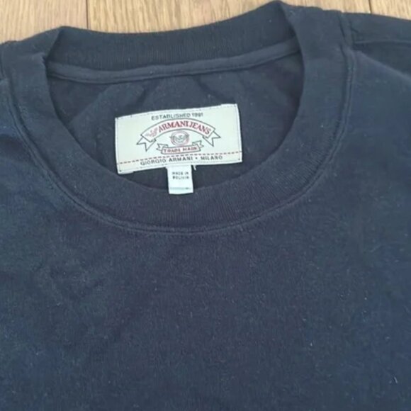 Armani Jeans Navy long sleeve tshirt - Picture 2 of 7